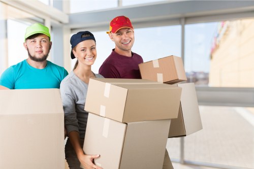 Moving day in Holloway with labelled boxes and organised packing supplies