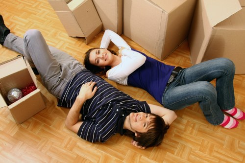 Packed household boxes prepared for a smooth removal service in Holloway